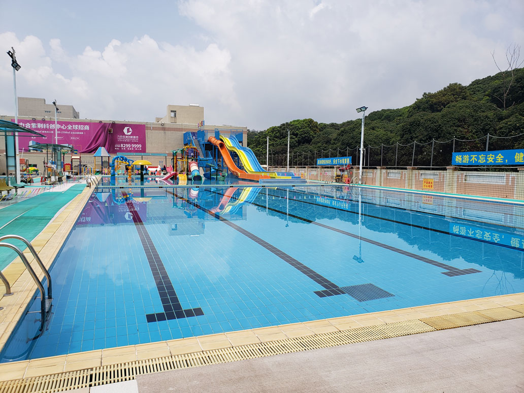 新健力清溪分館體育中心2020年水上樂園園區升級改造工程由廣州昊至泉集團承接,目前正加大施工力度！